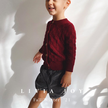 Livia Joy Autumn Winter Vintage Pattern Wool Pima Cotton Cardigan Boys and Girls