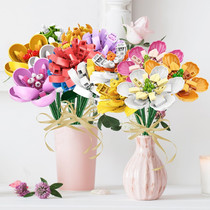 Senbao building block Flower Shop series 601232-601237 creative national tide building block simulation flower decoration gift