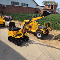 Scenic amusement park childrens electric car excavator can sit on two peoples rotating crawler push digging hook machine can dig sand