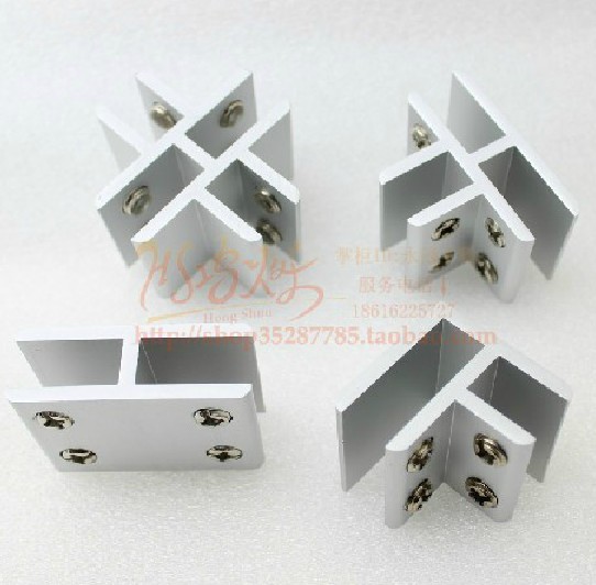 Thickened aluminum alloy glass fixing clip connector assembly display cabinet aluminum clip 6-8MM non-perforated multi-Specification