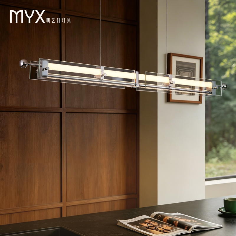 Mingyixuan Bauhaus Long Strip Pendant Light Minimalist Glass Industrial Style Bar Led Table Restaurant Wilderness Light