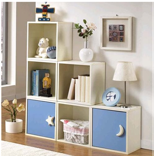Special fashion free combination cabinet Simple bookcase square lattice cabinet Simple bookshelf children's storage storage cabinet