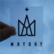 MAYDAY五月天logo贴纸 行李箱贴纸手机贴电脑贴 透明磨砂PVC防水