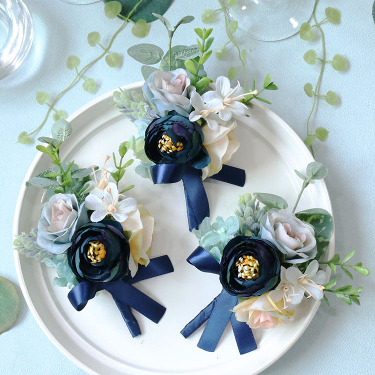 Natural Floral Vintage Nordic Style Bride handflower corsage Guest banquet party Custom corsage