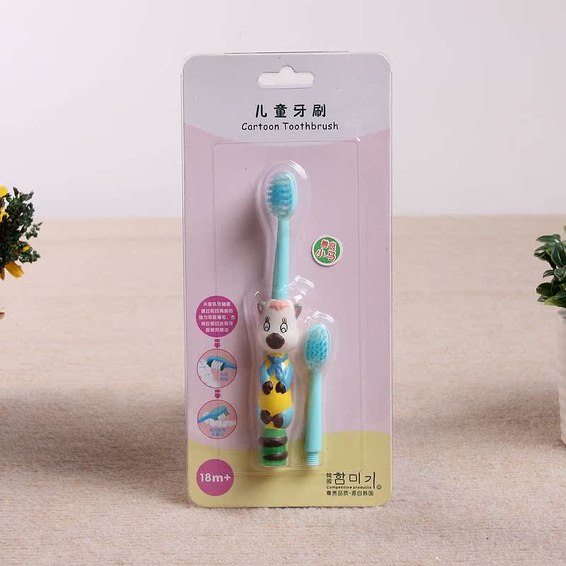 宝宝牙刷婴幼儿牙刷儿童牙刷哈咪奇卡通造型训练牙刷1-2-3岁软毛