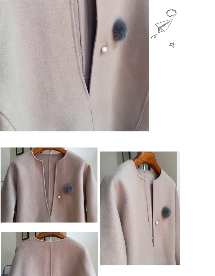 Đặc biệt hàng ngày mới ngắn tay- khâu đôi phải đối mặt với cashmere tops len 18 phụ nữ đầu v- cổ áo khoác Hàn Quốc áo khoác măng tô nữ