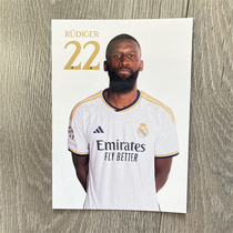 Rudiger Real Madrid 2023-2024 season official card Real Madrid white card postcard