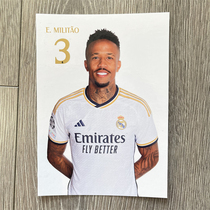 Militao Real Madrid 2023-2024 season official card Real Madrid white card postcard