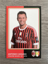 Cassano Official Card White Card AC Milan 2011-2012 Season Real Madrid Inter Milan World Cup European Cup