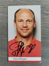 Pflugler Autographed Official Card Bayern Munich Bayern DFB Germany 1990 World Cup