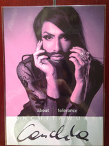 Kenchita Worst autograph official card bearded beauty singer cross-dress Male Singer