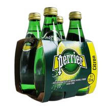 French imported beverage Perrier Paris Water Lemon flavor natural mineral water 330ml*4 bottles of sparkling soda
