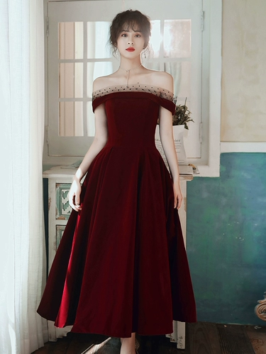 Бархатный бордовый лебедь для невесты, элитное вечернее платье, свадебное платье