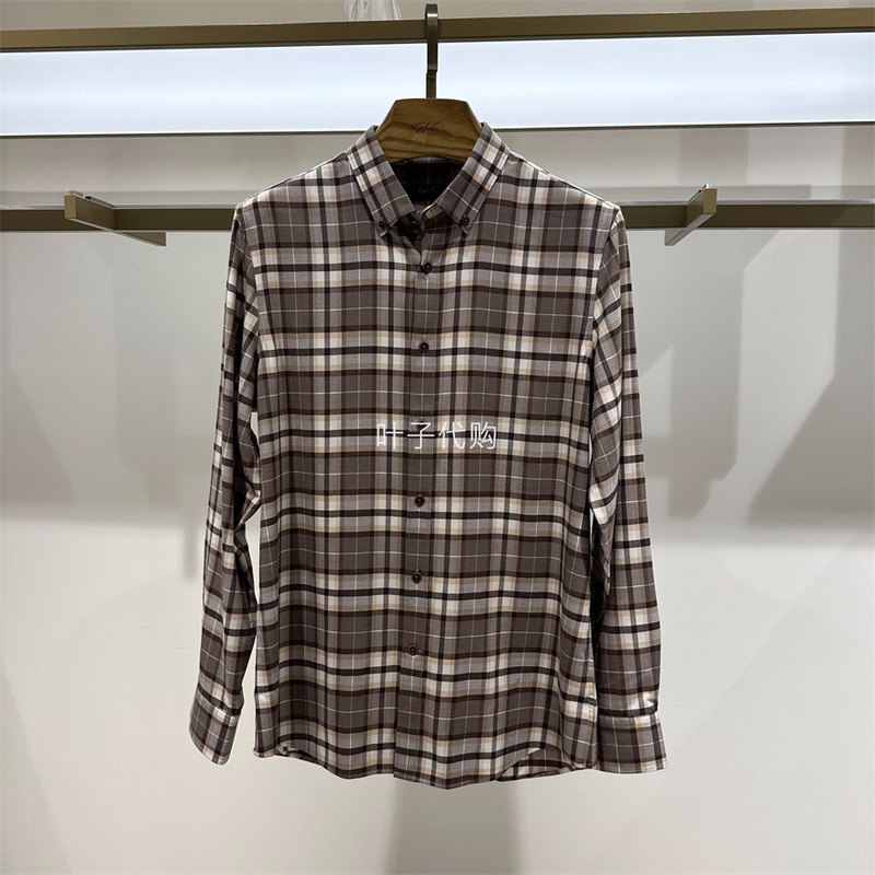 Satchi Genuine Men's Autumn and Winter Casual Long-Sleeved Shirt, Fashionable Plaid Shirt, Comfortable and Versatile, Counter Price 2580