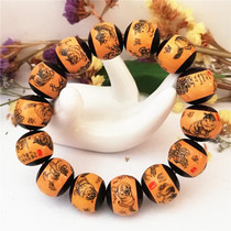 Wenwan collection of natural gourd bracelets hand-twisted and inlaid hand-made micro-carved needle-punched Buddhist beads hand-held handle neck pendant chain