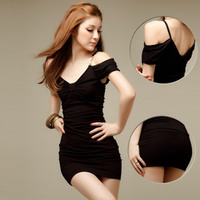 19.9 Free shipping sexy nightclub women's clothing 2026 spring and summer new tight hip nightclub dress short skirt dress