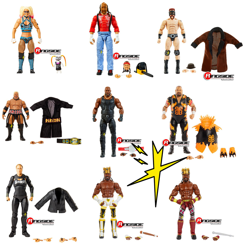 Wrestling Ring Wrestler Action Figures Da Aj Omos Chainsaw Charlie Woods Ronda Rousey