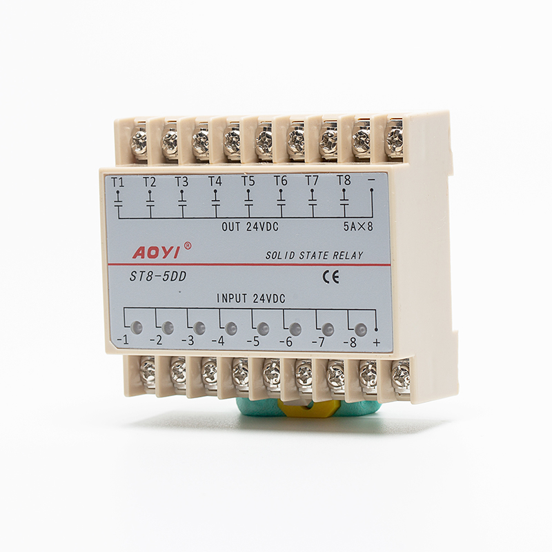 Aoyi ST8-5DD eight-way input and output single-phase DC DC SSR solid state relay pneumatic solenoid valve 5A