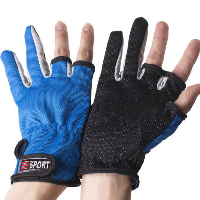Special fishing gloves dew fingers anti - skid sun - proof speed dry summer specialized breathable fishing gear fishing supplies