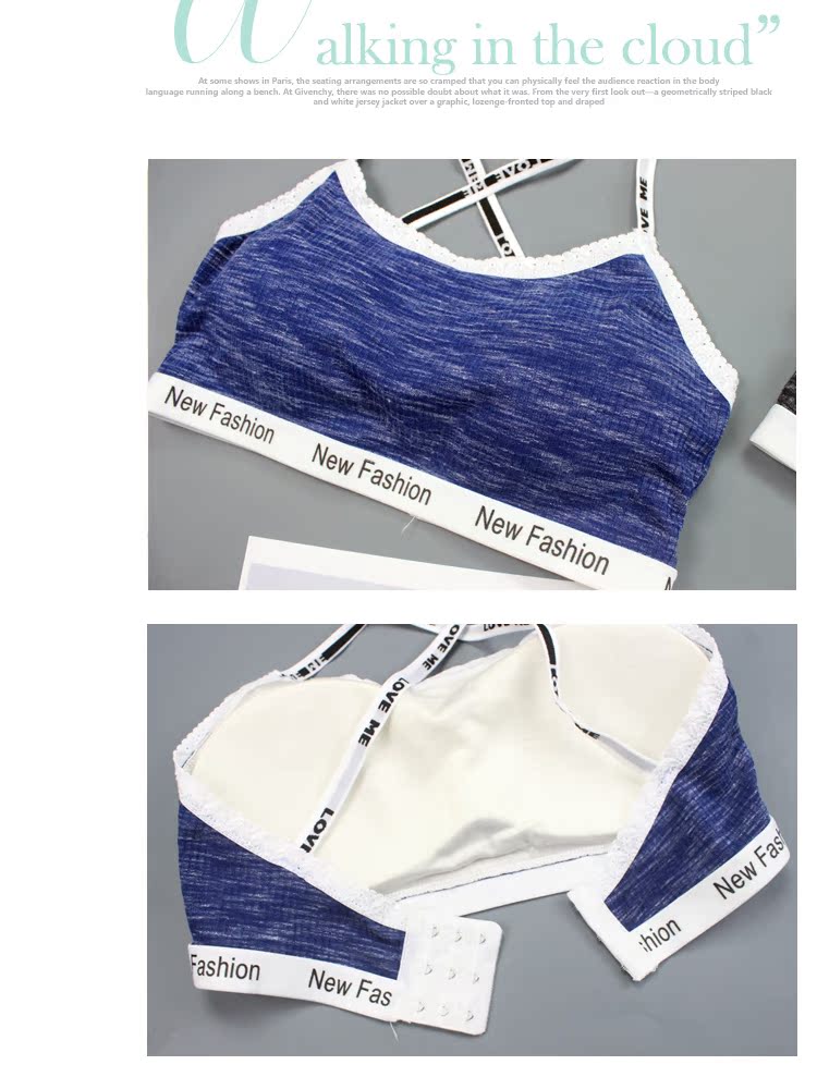 Giải phóng mặt bằng sợi bông quấn ngực ống trên lưng gợi cảm không có vành sling vest đồ lót học sinh nữ sinh trung học văn bản nội y quyến rũ