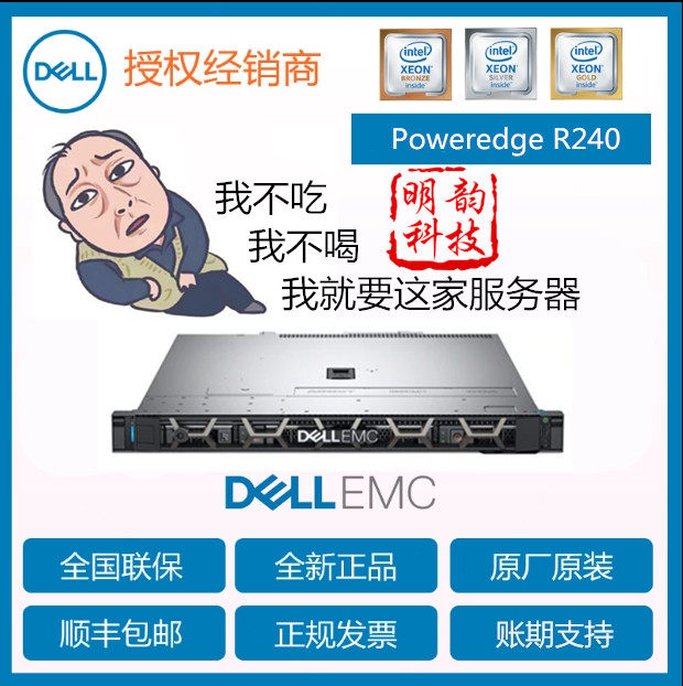 Dell Dell R240 server quasi-system i3-9100 E-2224 can be customized spot 3-year insurance