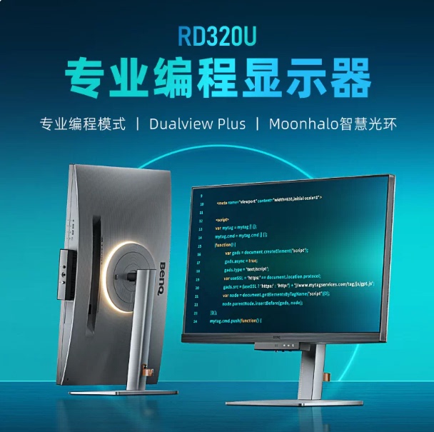 Benq Rd320U 31.5-Inch 4K Professional Programming Monitor 16:9 Hardware Green Filter Blue Light Filter for Programmers to Write Code