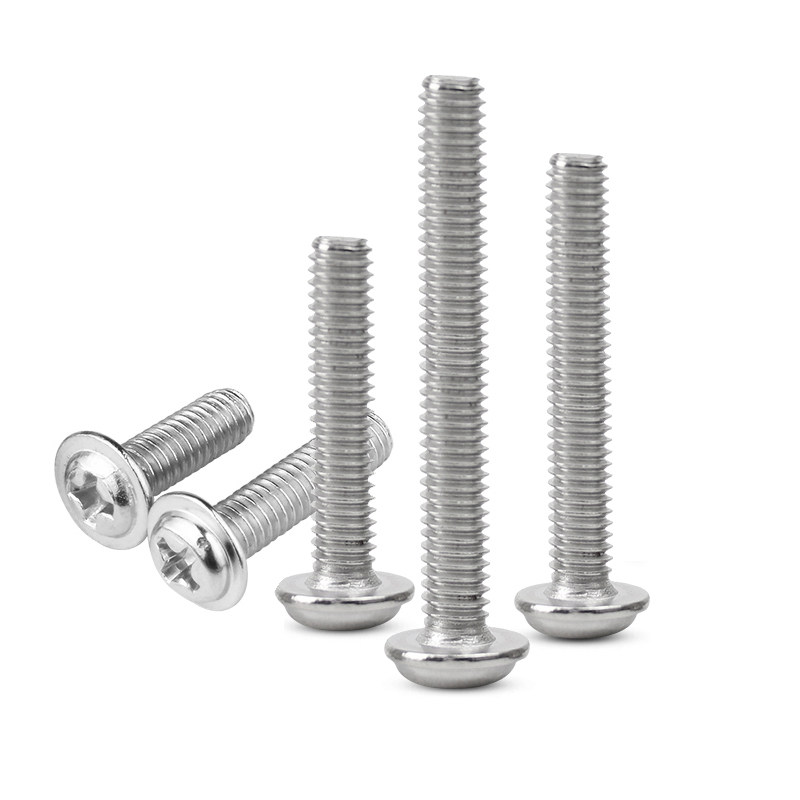 Cross round head with gasket machine tooth screw handle switch panel nickel plated machine wire with mesons M4 * 22 25 40