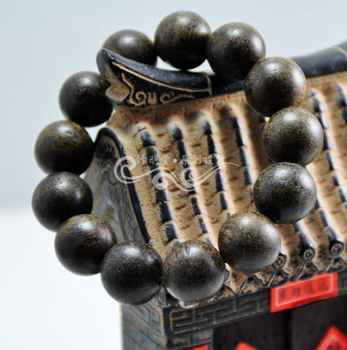 修明堂 越南水沉奇楠木念珠 天然沉香佛珠手链手串男女款沉香木