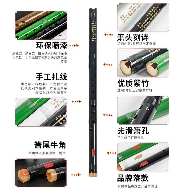 [Bão] Đoạn Xiao ngắn dễ thổi phồng tre ngắn dụng cụ pipa mới bắt đầu lỗ quai chuyên nghiệp instrument Dụng cụ FG để gửi ống - Nhạc cụ dân tộc đàn cầm cổ