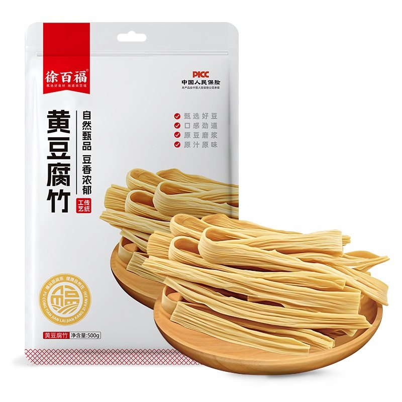 徐百福腐竹豆制干货纯正手工头层非油炸豆皮黄豆制品腐竹干涮火锅