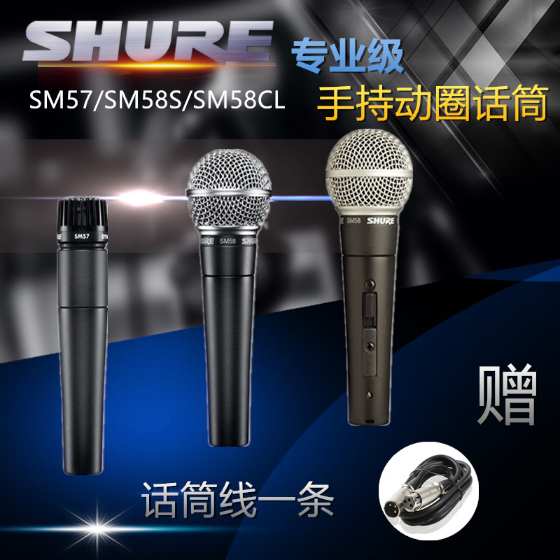 Shure Schuler SM58S SM57 svx288 pg58 dynamic ring microphone human vocal instrument recording and singing live