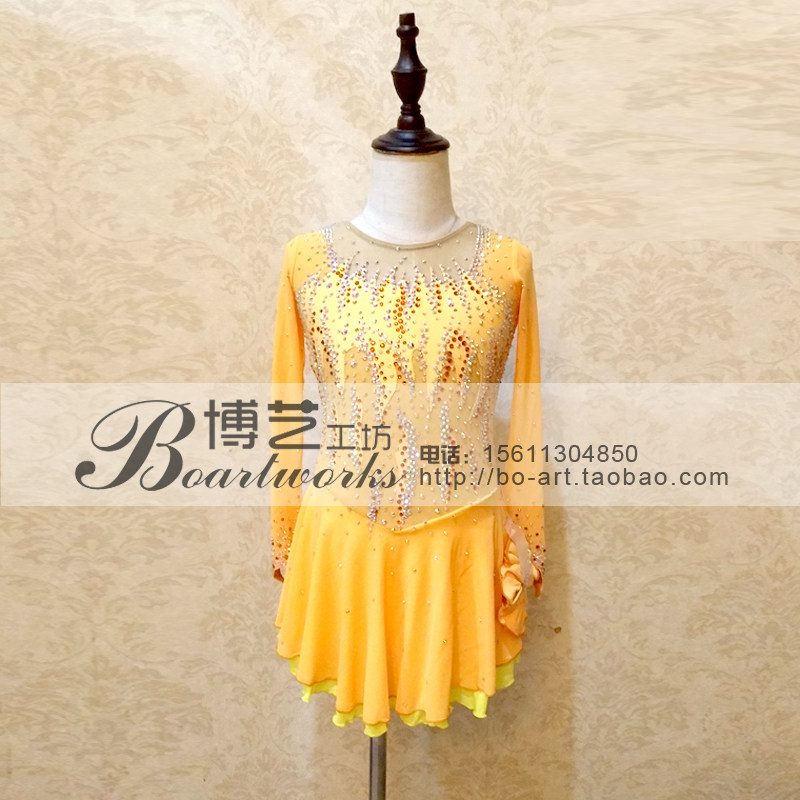 Boyi professional tailor-made figure skating clothing children adult competition performance figure skating skirt A1121