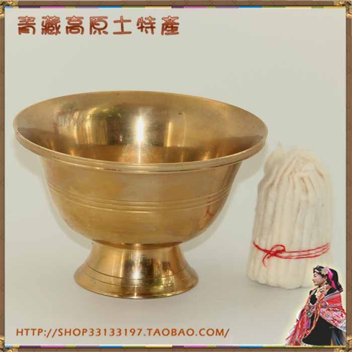 100% Nepal imported handmade brass Buddha oil lamp bowl large mouth diameter 11 8cm send wick