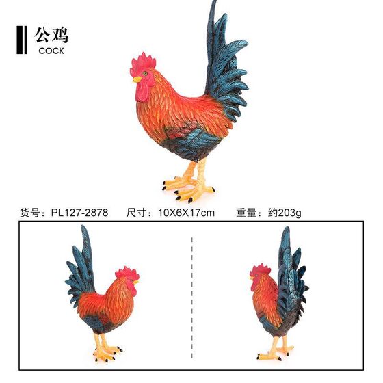 Simulated Animal Model Farm Rooster Poultry Solid Ornaments Kidsren's Enlightenment Toys Science and Education Cognitive Decorative Ornaments