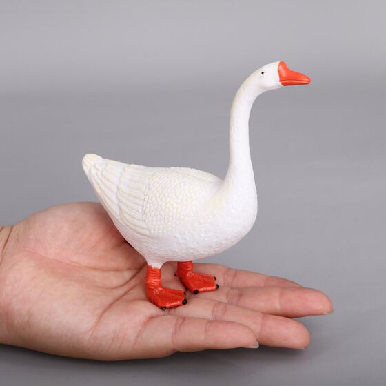 Simulated Real Big White Goose Goose Ranch Wild Animal Model Ornaments Science and Education Cognitive Kidsren's Toys Decorations