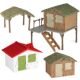 Children's simulated animal farm hut removable plastic house micro-landscape desktop sand table scene ornaments toy