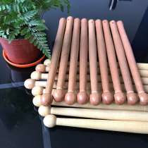 A pair of jujube waist drum with red silk square towel (length 26cm) smooth round strong and durable