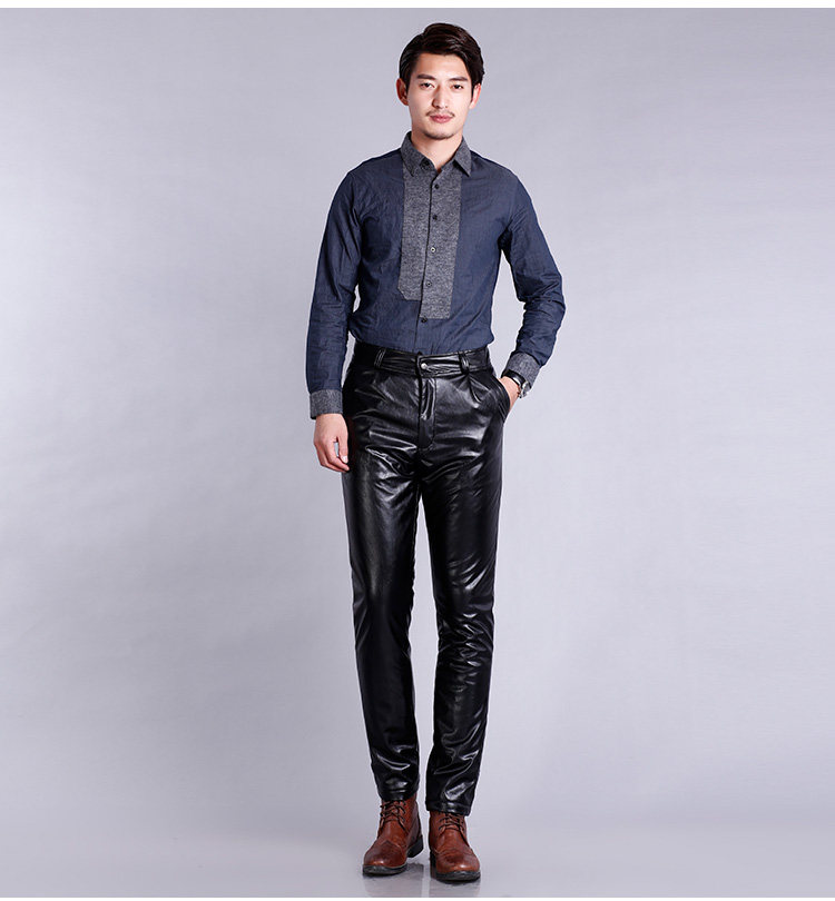 Pantalon cuir homme droit pour hiver - Ref 1494234 Image 15