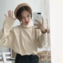 Mùa thu đông mới phiên bản Hàn Quốc của áo len lỏng lẻo nữ sinh viên hoang dã cổ cao áo thun dài tay chạm đáy áo dệt kim thời trang nữ 2021