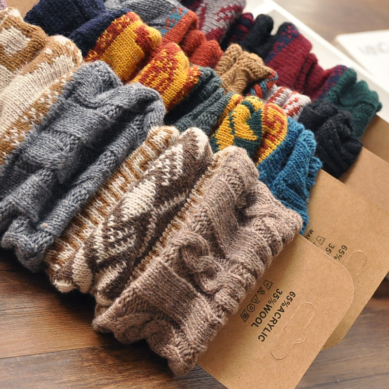 Long version of knee pads bubble socks women knee socks wool women leg guards autumn and winter twist long tube tide Boots Boots