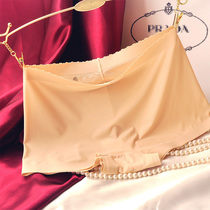 High - end ultra - thin ice wire indentation seamless lady flat panties in mid - waist sexy triangle underwear woman summer pants