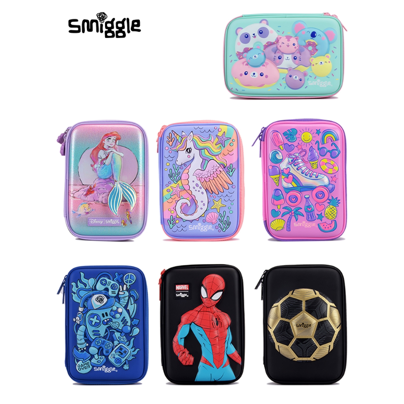 Smiggle Australian Stationery Box for Boys, Primary and Secondary School Students, Cartoon Large Capacity 3D Pencil Box