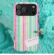 Striped Leopard Print Diary iPhone Case for iPhone 13 – 17
