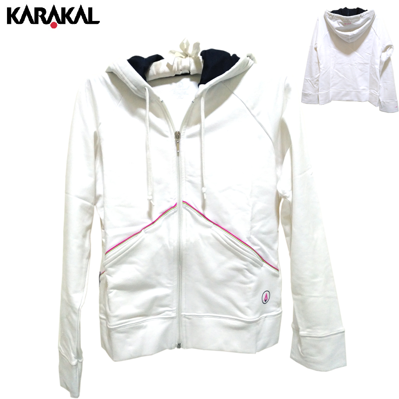 Special price woman's thick T-shirt jacket with cap training suit sportswear long sleeve fall short blemish pure cotton white coat