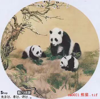 Một mặt panda thêu mẹ quyến rũ DIY kit, nghệ thuật để chia sẻ, bạn có thể tùy chỉnh kích thước của - Bộ dụng cụ thêu tranh thêu hoa