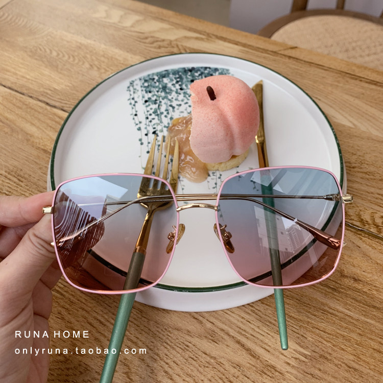 Runa HOME summer confesses the fantastic blue powder polarized ultralight female square sunglasses