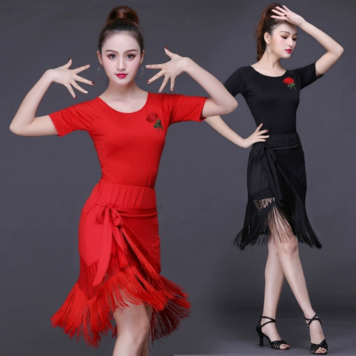 Комплект для взрослых, танцующая спортивная одежда с кисточками