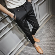 Mùa thu đông cộng với quần nhung dày Phiên bản Hàn Quốc của xu hướng quần âu nam Quần lửng ống quần dài Quần dài quần 9 quần