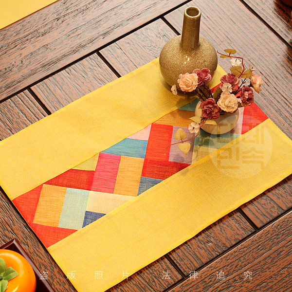 Hemp Bussy Dining Mat Table Mat Nordic Dinner Plate Mat Table Cushion Plate Cushion Home Colored Strips Splicing Plate Bowl Mat 03
