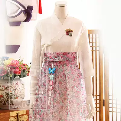 Korean life Hanbok Hanbok linen jacquard dress usually worn North Korean national costume H-S01294